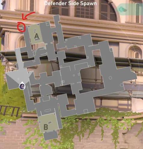 Rotation TP From Defender Side Spawn to A Rafters image 2
