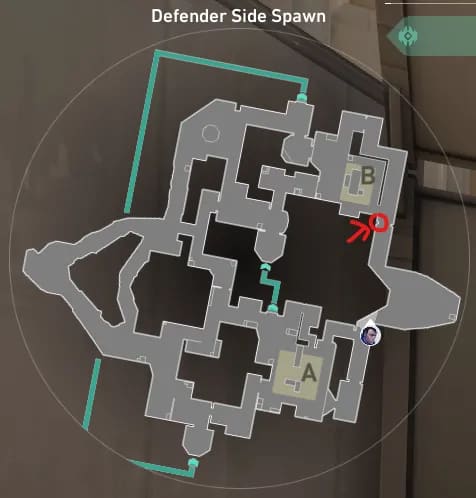 Rotation TP From Defender Side Spawn to B Hall image 2