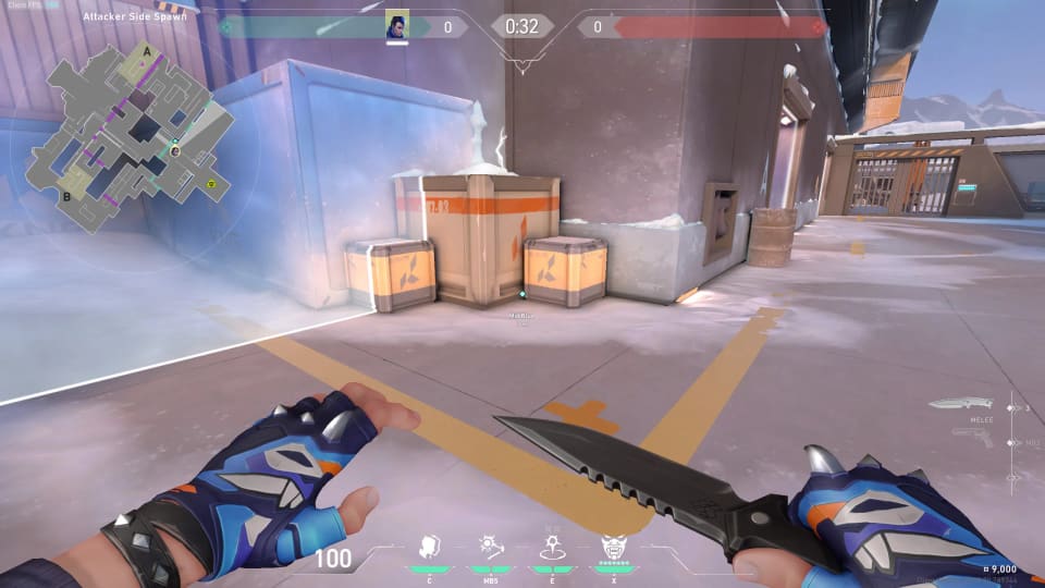 Attacker Spawn to B Snowman Yoru Lineup Icebox image 1